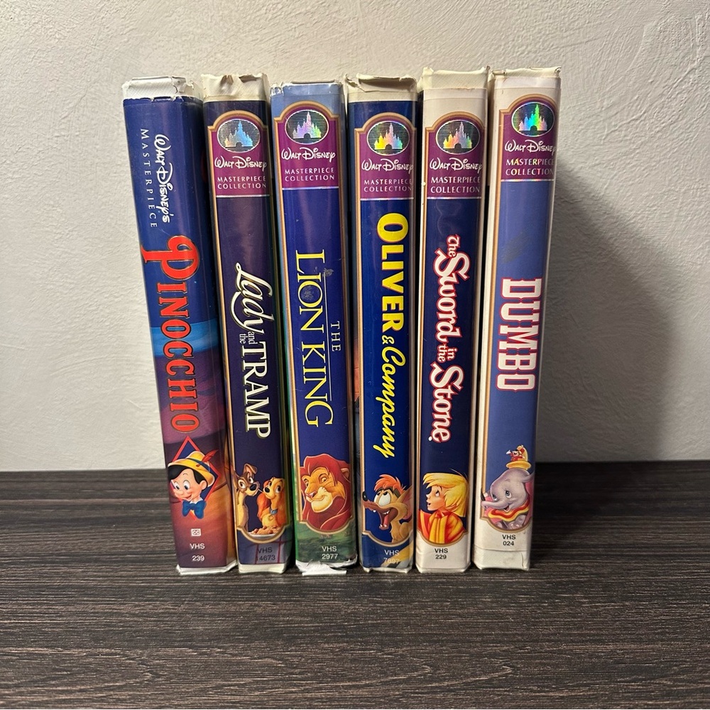 6 Masterpiece Disney VHS Tapes